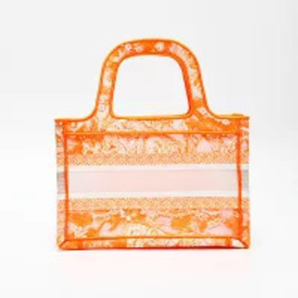 Dior Orange  Christian Handbag Tote Book